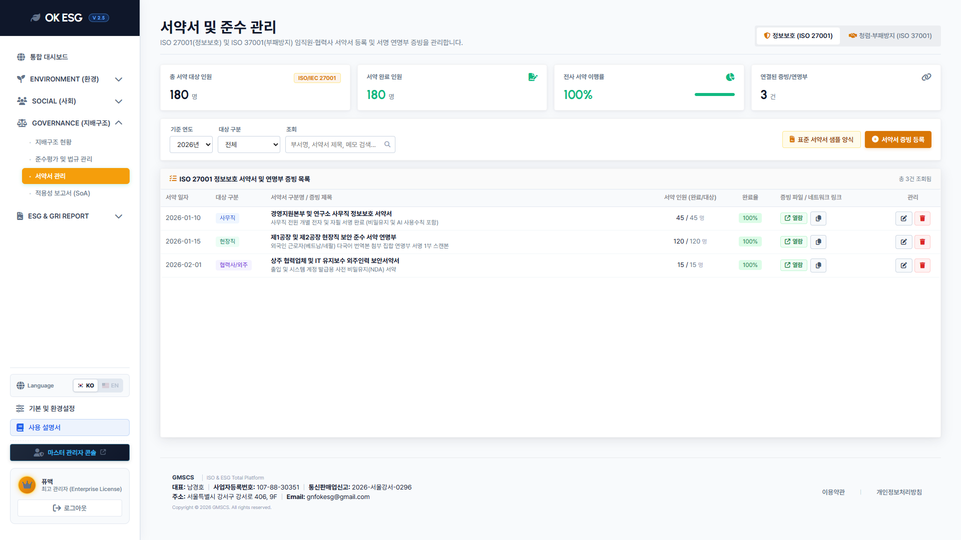 20 서약서 정보보호 목록