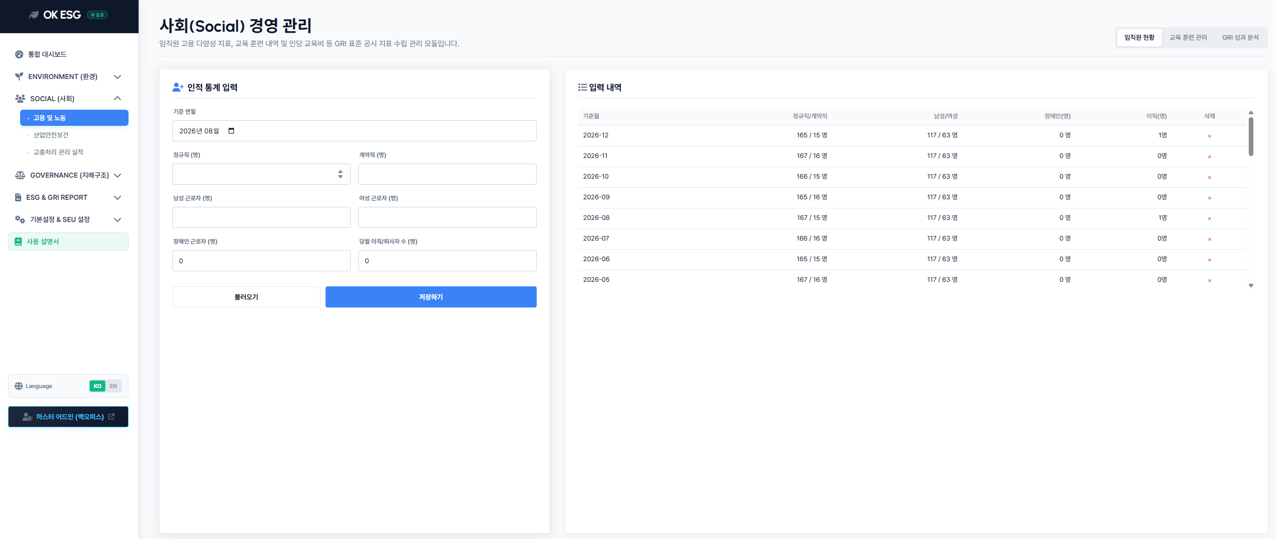 Social Education & Labor Management Screenshot